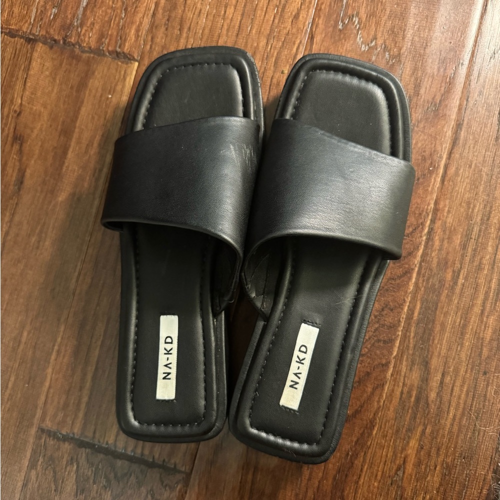 NA-KD Black Slide Sandals